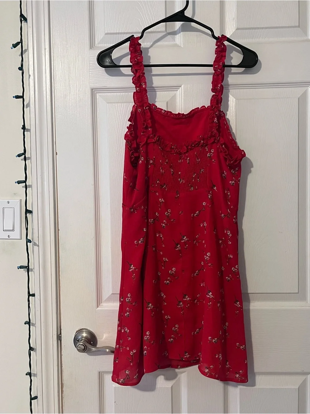 Lulu's Red Floral Ruffle-Strap Sundress - Picture 2 of 4